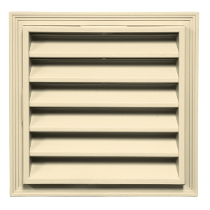 12 in. x 12 in. Square Louver Gable Vent #015 Ivory