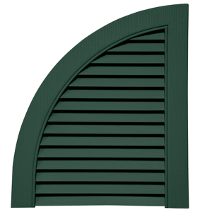 14-1/2 in. Quarter Round Open Louver Arch Top Forest Green
