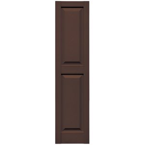 12 in. x 51 in. Raised Panel Shutter Federal Brown #009