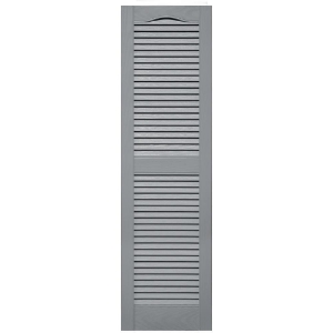 14-1/2 in. x 52 in. Open Louver Shutter Cathedral Top  Platinum 945