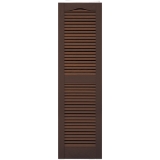12 in. x 60 in. Open Louver Shutter Federal Brown #009