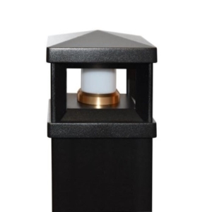 4 in. x 4 in. Composite LED Lantern Post Cap Matte Black