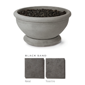 Marbella Fire Bowl Black Sand Honed for LP