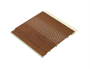 ChamClad Vented Soffit 3/8 in. x 6 in. x 30 ft. Cinnamon Walnut