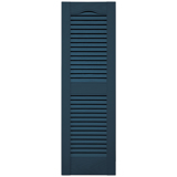 12 in. x 39 in. Open Louver Shutter Cathedral Top Classic Blue #036
