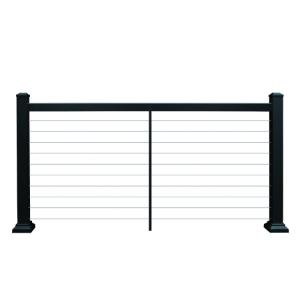 Impression Rail Express Level Horizontal Cable Railing Section 8 ft. Kit 36 in. / 42 in. Black