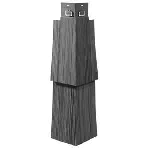 Double 9 Staggered Mitered Outside Corner Rough Split Charcoal Gray