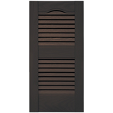 12 in. x 25 in. Open Louver Shutter Cathedral Top Musket Brown #010
