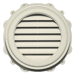 22 in. Round Louver Gable Vent #082 Linen