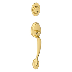 F58 Plymouth Handleset Exterior 505 Bright Brass - Box Pack