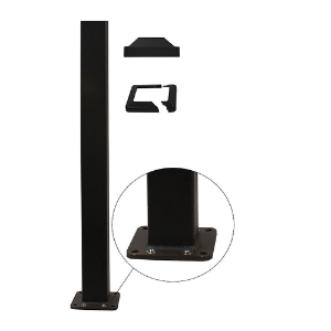 A210 3 in. x 3 in. x 39 in. Flanged Aluminum Post Kit Textured Black