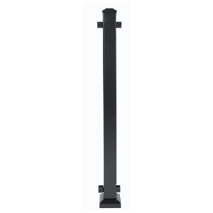 Fulton Rail 2 in. x 2 in. x 36 in. Steel Mid Post with Attached Brackets, Cap & Skirt TTFSR2X2AIPK39B