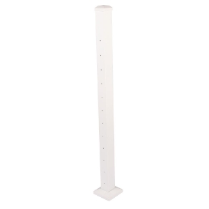 2-1/2 in. x 44 in. Top Of Stair Cable Post Textured White (12 holes)