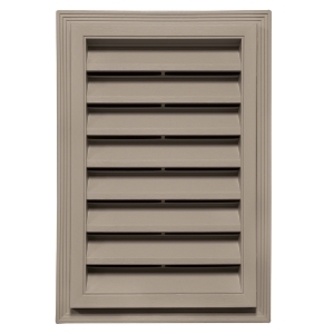 12 in. x 18 in. Rectangle Louver Gable Vent #180 DK Oyster Shell