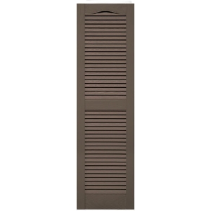 14-1/2 in. x 52 in. Open Louver Shutter Cathedral Top  French Roast 385