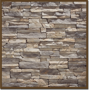 Mortared Alderwood Stacked Stone Display Board