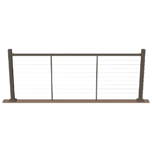 36 in. x 8 ft. O.C., Cable Level Rail Kit, Textured Bronze (1 rail, 10 holes)