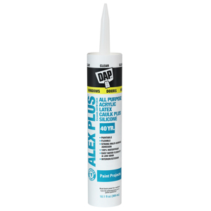 DAP Alex Plus All Purpose Acrylic Latex Caulk Plus Silicone 10.1 fl. oz. - Clear