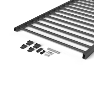 42 in. x  6 ft. Level Textured Black Aluminum Contemporary Rail