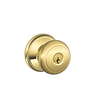 F51A Entry Andover Knob 605 Bright Brass - Box Pack