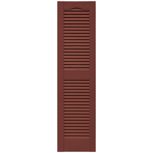 12 in. x 48 in. Open Louver Shutter Burgundy Red #027