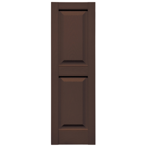 12 in. x 39 in. Raised Panel Shutter Federal Brown #009