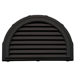 34 in. x 22 in. Half Round Louver Gable Vent #010 Musket Brown