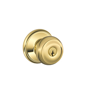 F51V Entry Georgian Knob 505 Bright Brass - Visual Pack