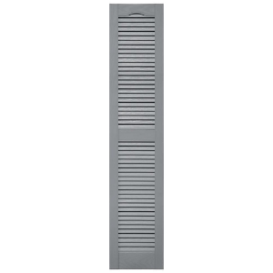 12 in. x 60 in. Open Louver Shutter Cathedral Top  Platinum 945