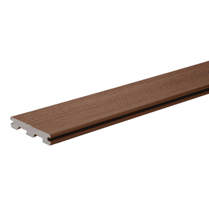 Terrain Scalloped 12 ft. Brown Oak Grooved Deck Board