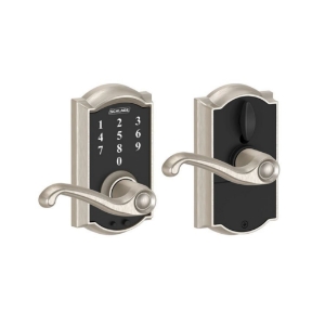 FE695V Touchscreen Entry Camelot x Accent Lever 619 Satin Nickel - View Pack