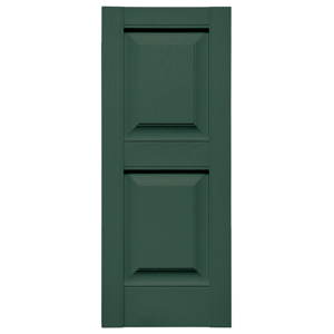 12 in. x 31 in. Raised Panel Shutter Forest Green #028