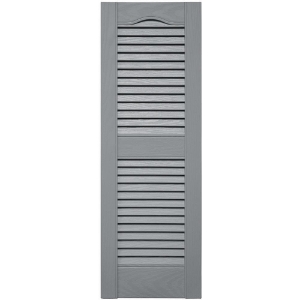 12 in. x 36 in. Open Louver Shutter Cathedral Top  Platinum 945