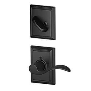 F59 Handleset Lock Interior Accent RH Lever w/Addison trim 622 Matte Black - Box Pack