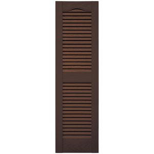 12 in. x 43 in. Open Louver Shutter Federal Brown #009