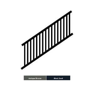 S110 28 in. x 94 in. Steel Railing Multi-Pitch Stair Rail Panel Antique Bronze