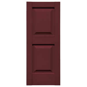 12 in. x 31 in. Raised Panel Shutter Wineberry #078