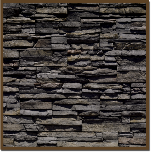 Mortared Black River Stacked Stone Display Board