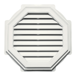 27 in. Octagon Louver Gable Vent #123 CT Colonial White
