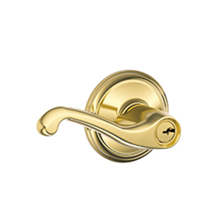 F51A Entry Flair Lever 605 Bright Brass - Box Pack