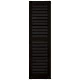 12 in. x 36 in. Open Louver Shutter Cathedral Top Black #002