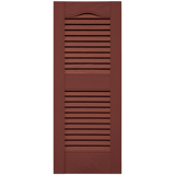 12 in. x 31 in. Open Louver Shutter Cathedral Top Burgundy Red #027