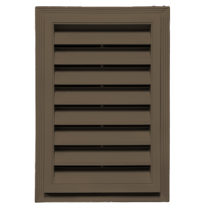 12 in. x 18 in. Rectangle Louver Gable Vent Sable Brown 450