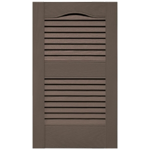 14-1/2 in. x 25 in. Open Louver Shutter Cathedral Top  French Roast 385