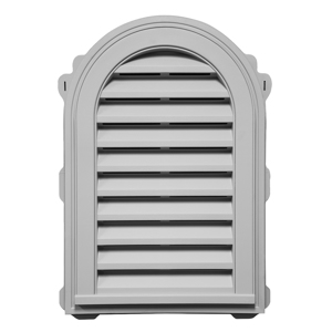 22 in. x 32 in. Round Top Louver Gable Vent #016 CT Sterling Gray