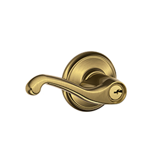 F51A Entry Flair Lever 609 Antique Brass - Box Pack