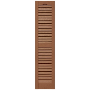 12 in. x 55 in. Open Louver Shutter Cathedral Top  Treated Cedar 471