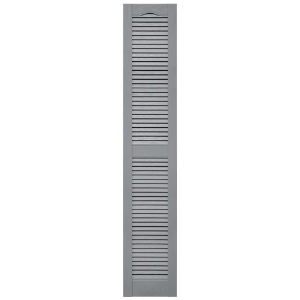 12 in. x 67 in. Open Louver Shutter Cathedral Top  Platinum 945