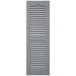 12 in. x 39 in. Open Louver Shutter Cathedral Top  Platinum 945