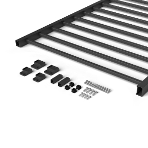 42 in. x  8 ft. Level Textured Black Aluminum Contemporary Rail
